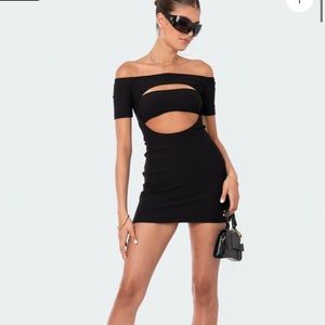 Edikted black cut out going out dress